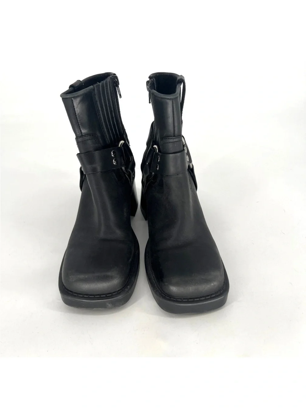 Jeffrey Campbell Operator Platform Moto Boot Womens 7.5 Black Leather Biker - Picture 3 of 6